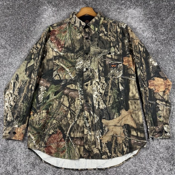 Walls Camo Shirt Men's Large Reg Long Sleeve Vented Button Up Hunting Outdoors - Picture 1 of 12
